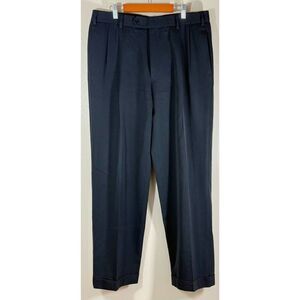 Brooks Brothers Men's Classic Black Pleated 100% Wool Slacks 34W x 30L